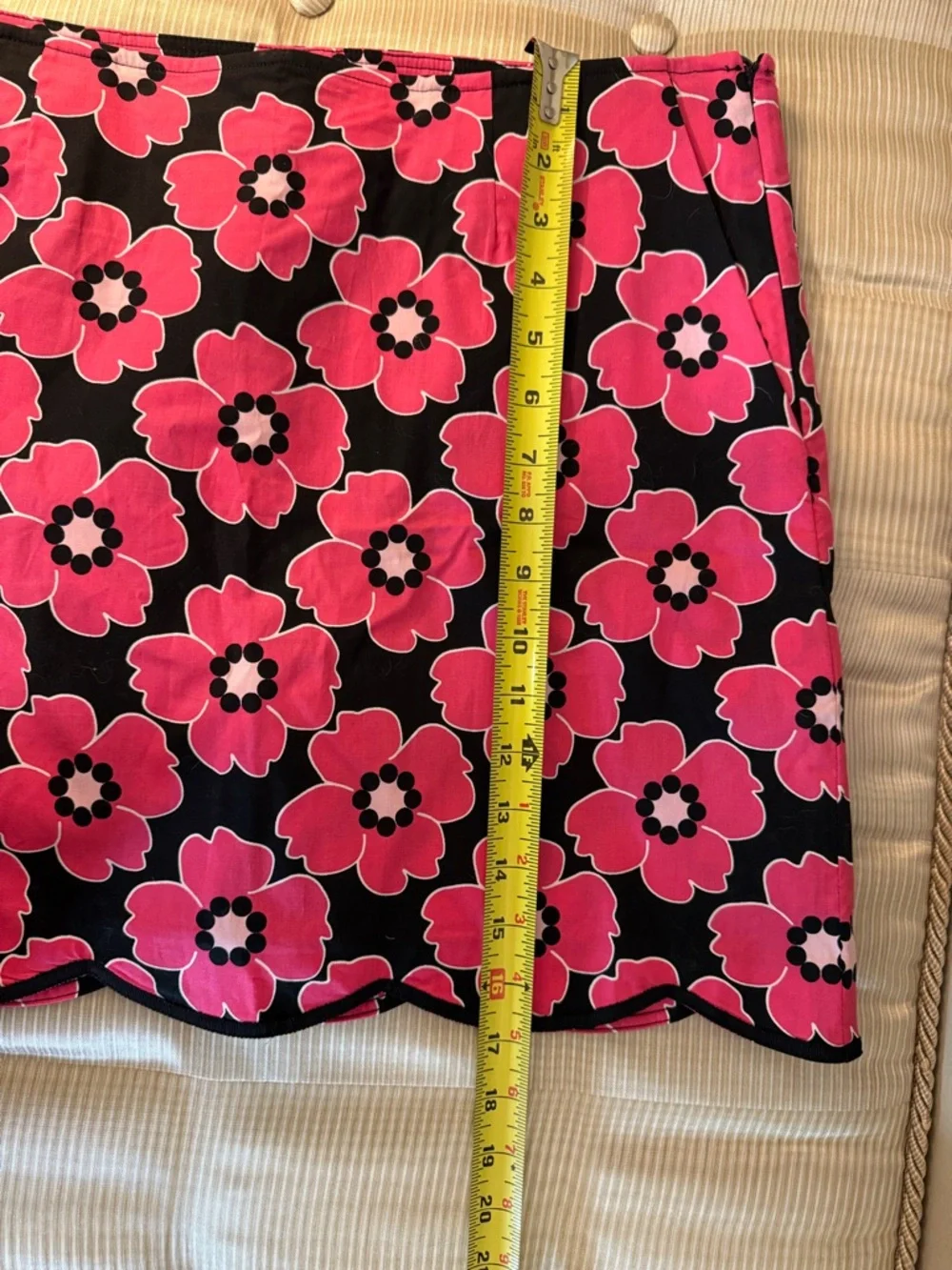 Golftini Black Mini Skirt with Bright Pink Floral Print - Picture 6 of 9